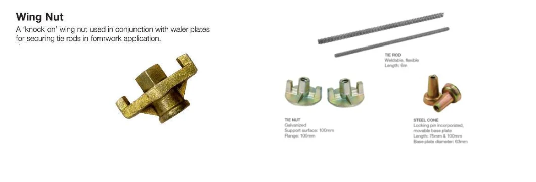 D15/17 Hot Rolled Steel Rebar Steel Coil Rod Threaded Rod and Formwork Tie Rod with Wing Nut for Construction Building Material